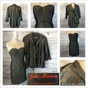 Vintage Jolie Madame strapless dress and matching coat size 12